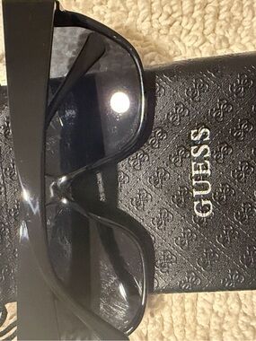 Guess Black Oversized Shield Sunglasses with Dark Lenses